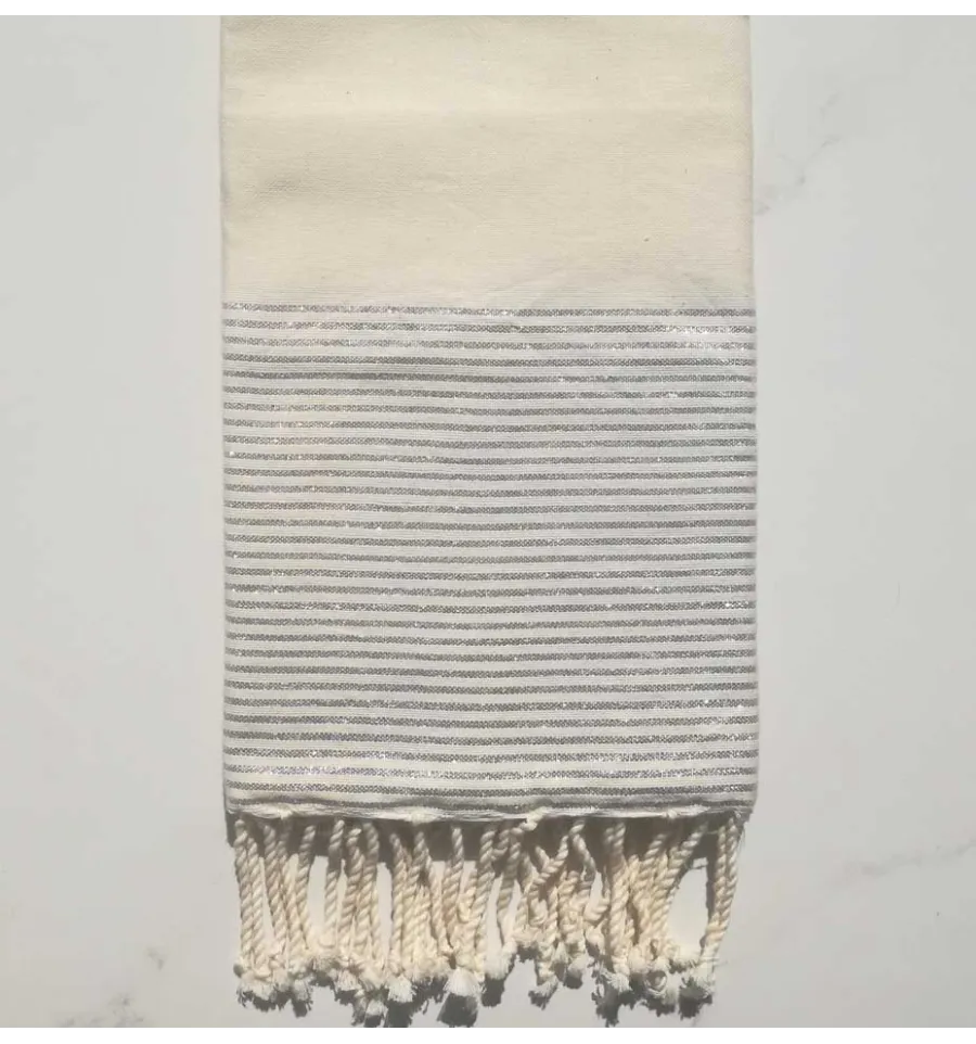 FOUTA Lurex tejido liso blanco crema 