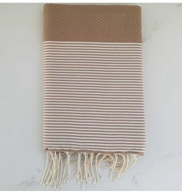 Fouta Ocra righe bianche 