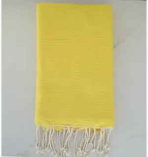 FOUTA Nid d'abeille unie jaune citron 