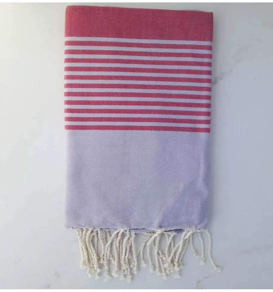 Fouta arabesque rayures marron 