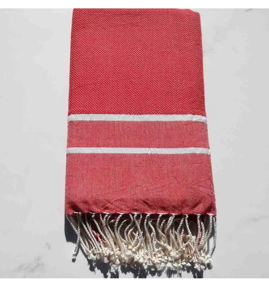 fouta plate rouge anglais 