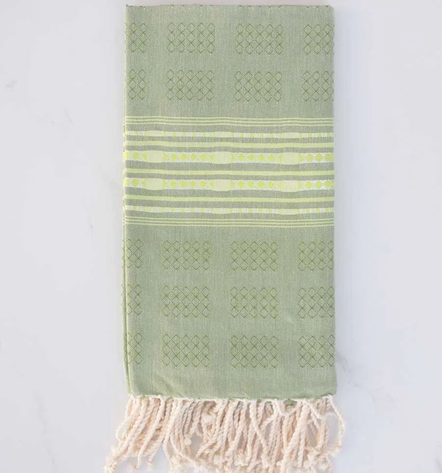 Fouta arabesque rayée rouge 