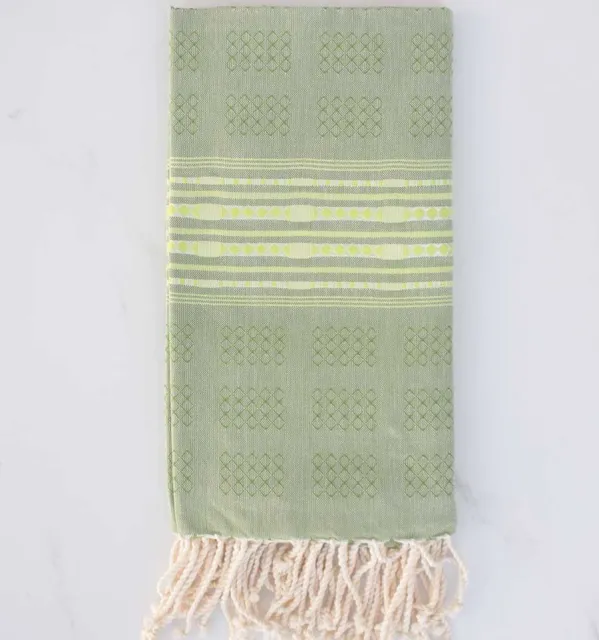 Fouta arabesque rayée rouge 