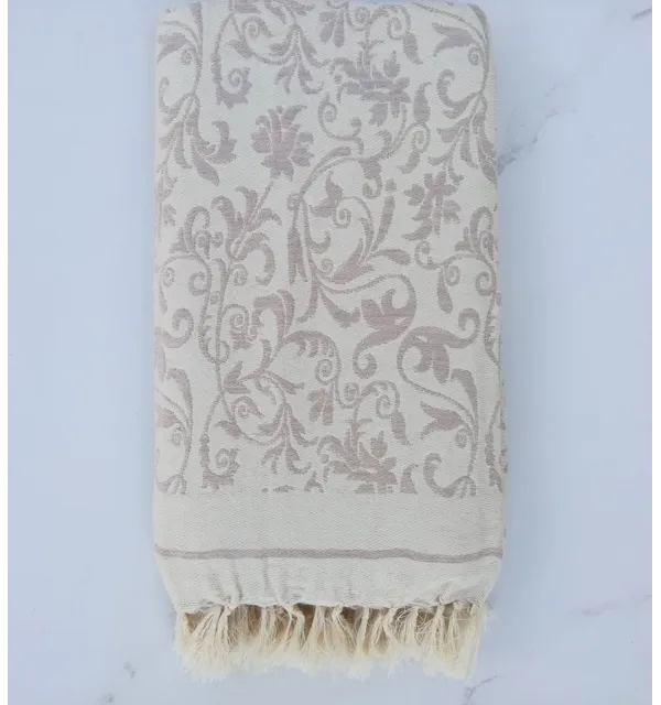 Fouta fleur Tourterelle 