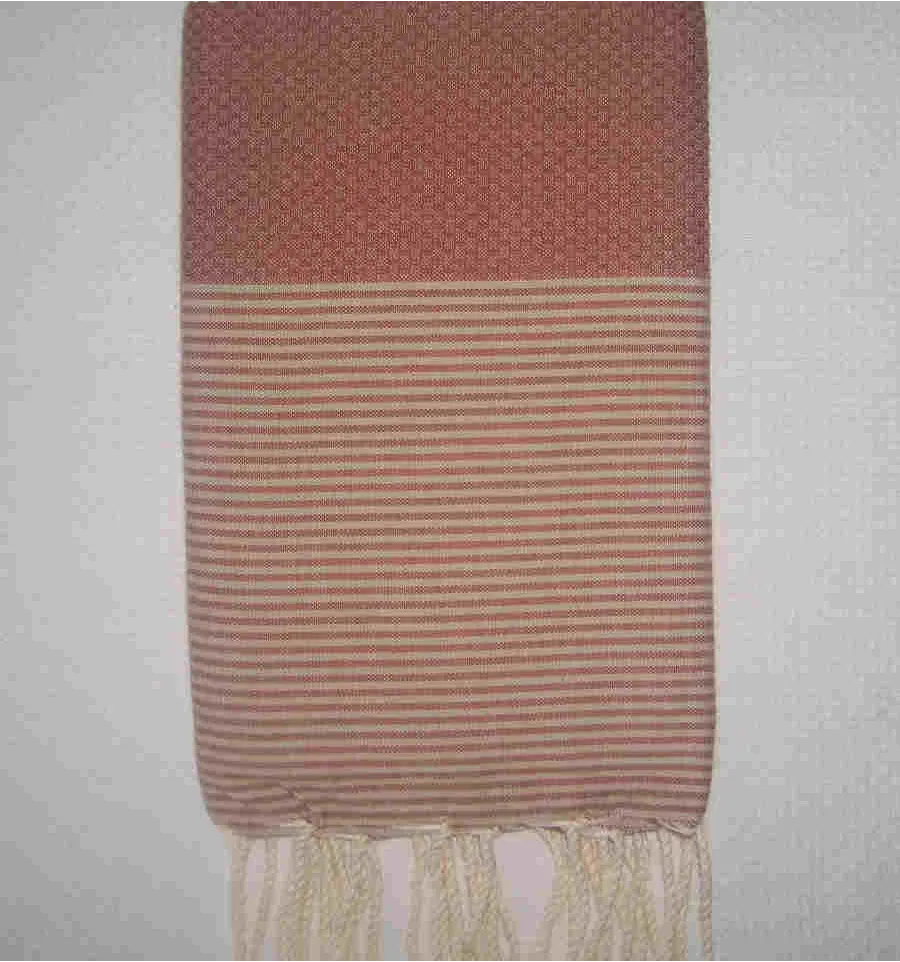 Fouta vert militaire rayée orange 