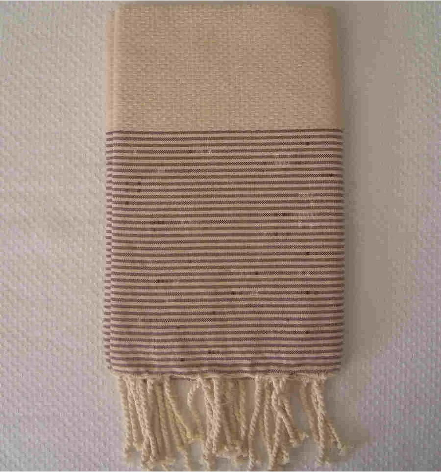 Fouta vert militaire rayée orange 