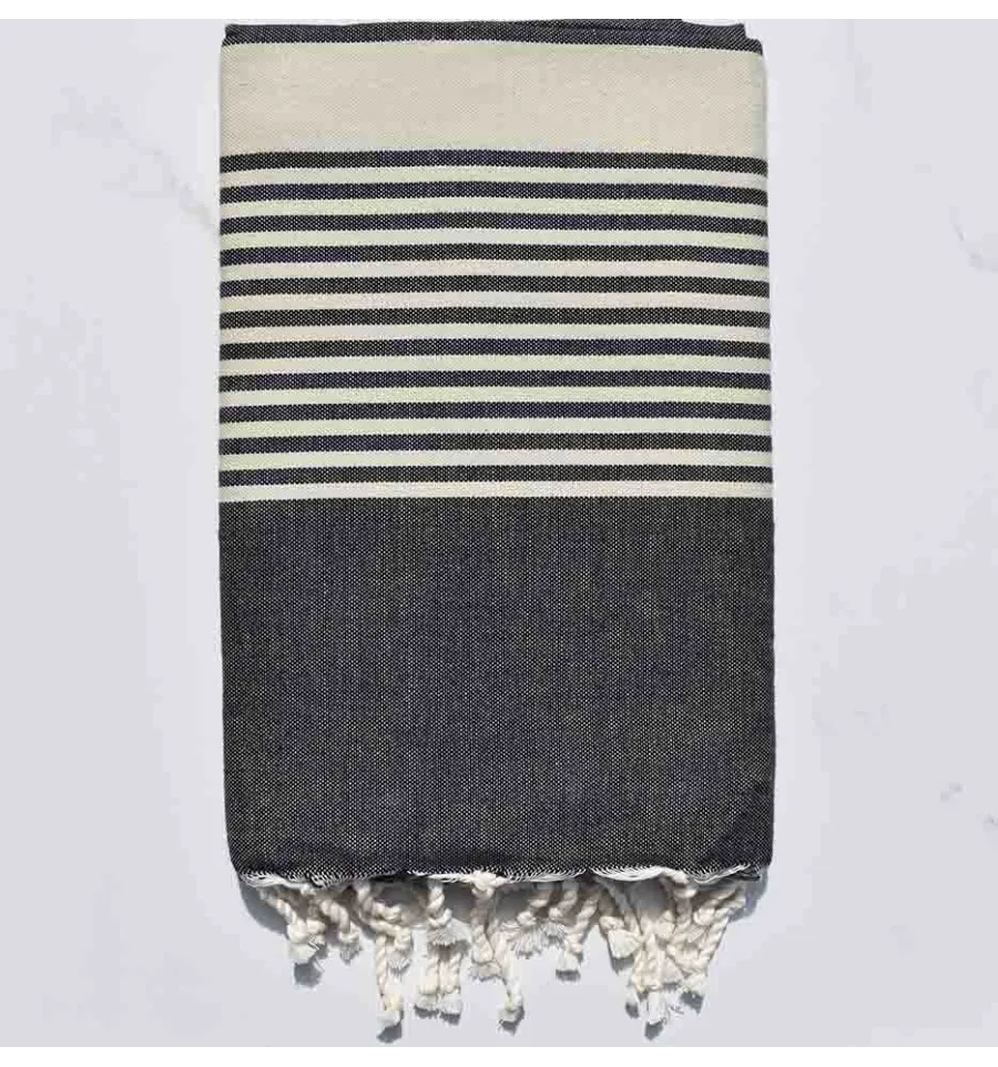 Fouta arthur ardoise avec rayures 