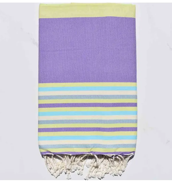 Fouta 5 colores morados con rayas 