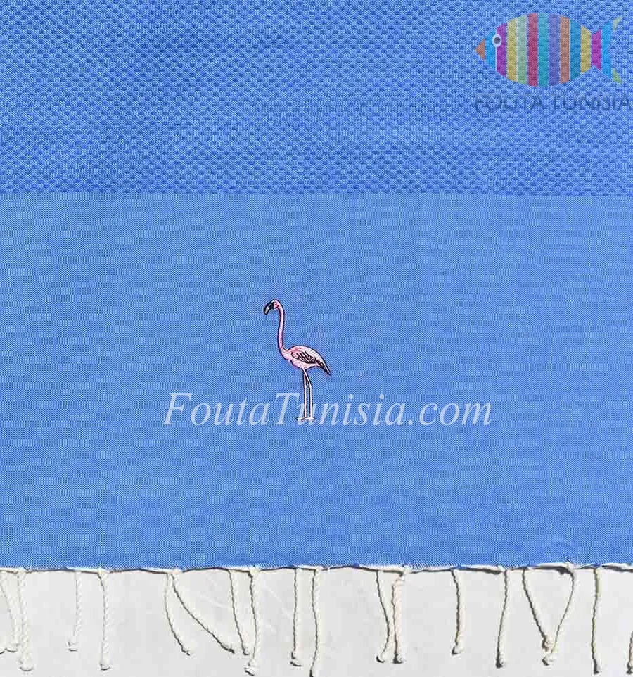 Fouta personalizado con flamenco rosado 