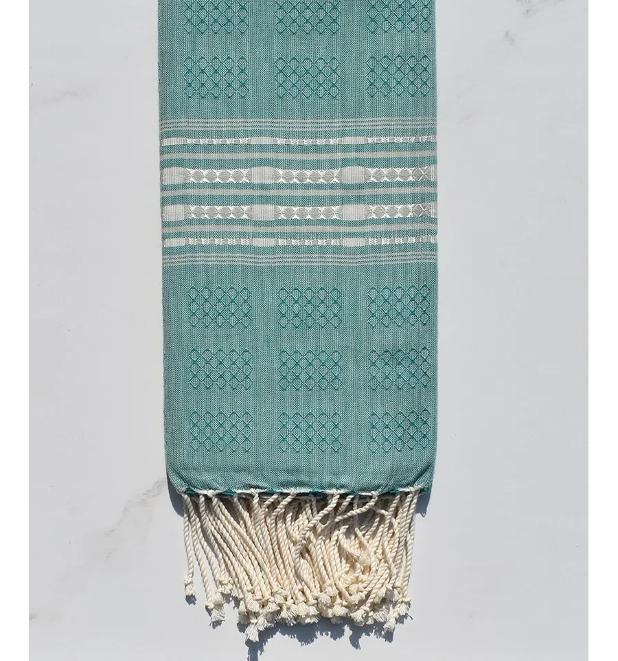 Fouta thalasso avec motifs pale 