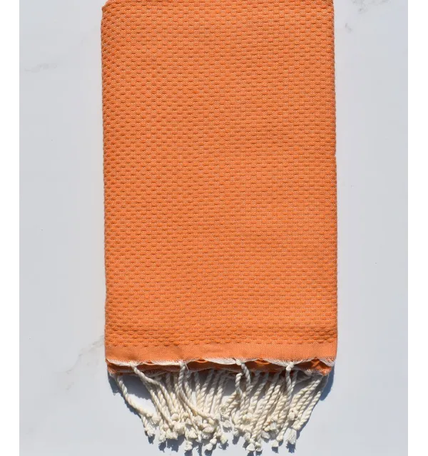 FOUTA nido de abeja sólida naranja 