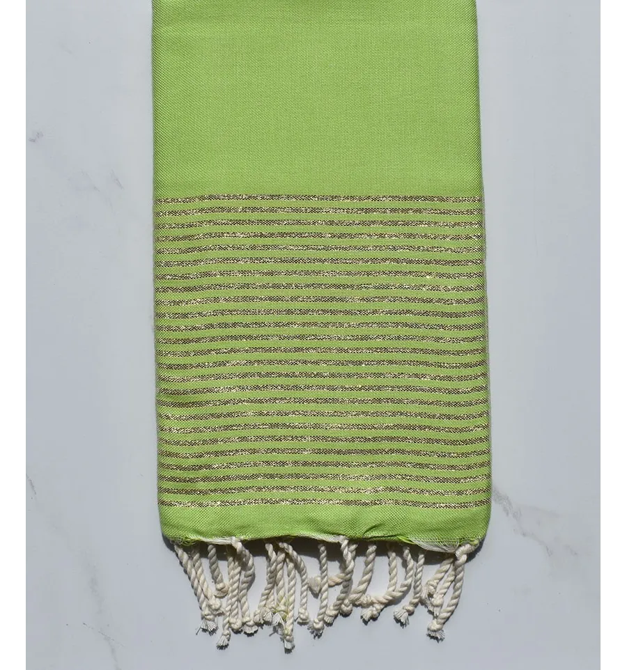 FOUTA Lurex tejido liso verde lima 