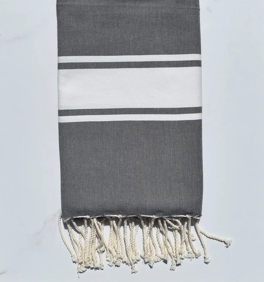 Fouta tejido liso topo gris 