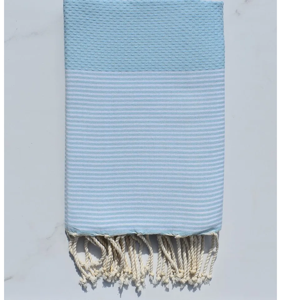 FOUTA nido de abeja pastel azul 