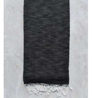 Toalla de playa grande flameada gris negra 2m*2.80m Fouta Tunisia - 1 2