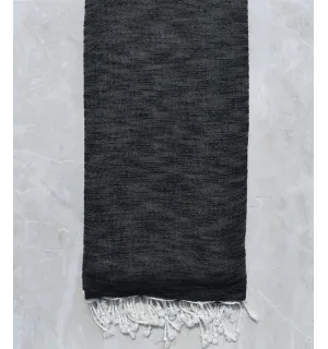 Toalla de playa grande flameada gris negra 2m*2.80m Fouta Tunisia - 1 2