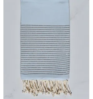 FOUTA Lurex PLATE Bleu fumée 