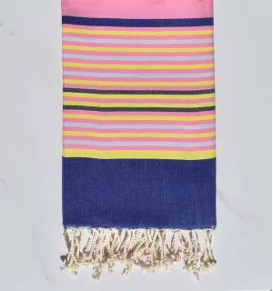 Toalla de playa 5 colores rosa, azul denim, amarillo, gris claro y antracita Fouta Tunisia - 1 2