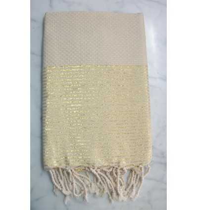 FOUTA Lurex NID D'ABEILLE Sable 