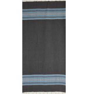 Fouta arabesco azul oscuro con rayas azules Fouta Tunisia - 3 2