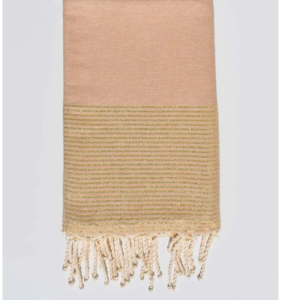 Toalla de playa lurex beige oscuro 