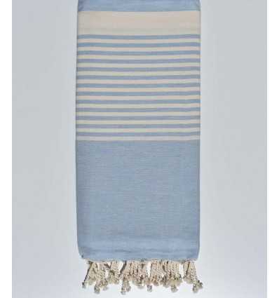 Fouta gigante azul charron con rayas 