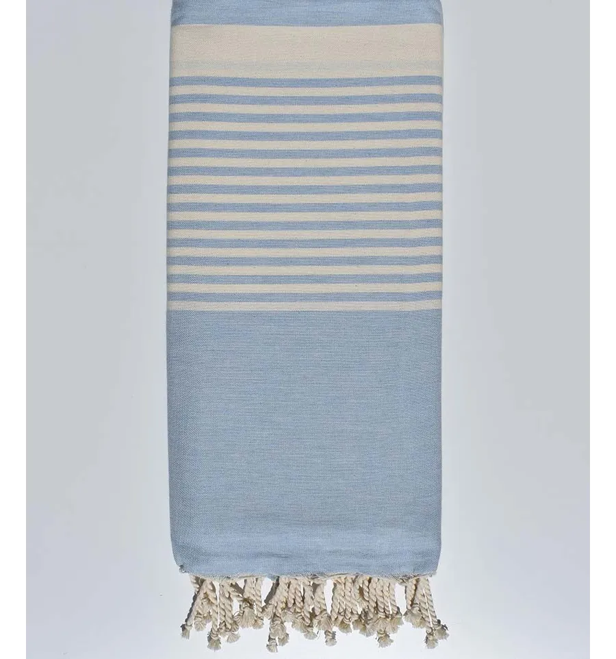 Fouta gigante azul charron con rayas 