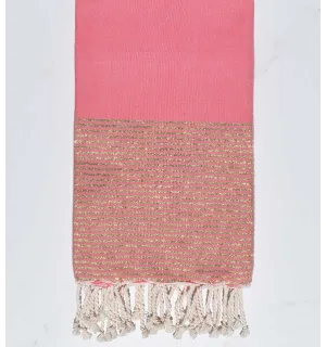 Fouta plana lurex fresa rosa Fouta Tunisia - 1