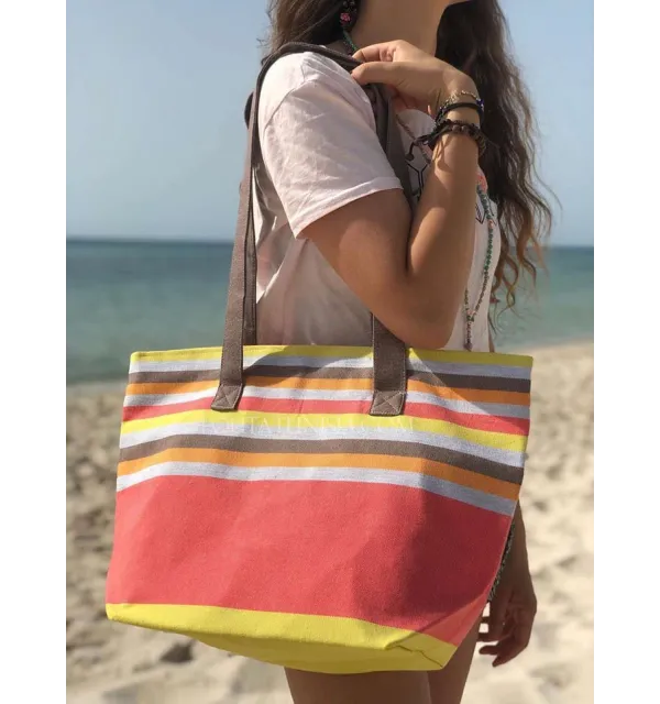 Bolsa de playa de 5 colores claro nacart, gris, naranja, marrón y amarillo  - 1