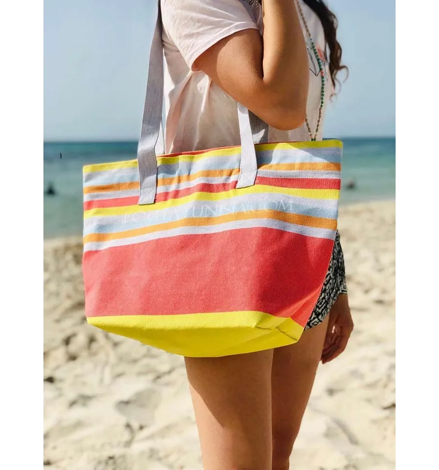 Bolsa de playa Toalla de playa 5 colores claro nacart, gris, naranja, cielo azul y amarillo  - 1