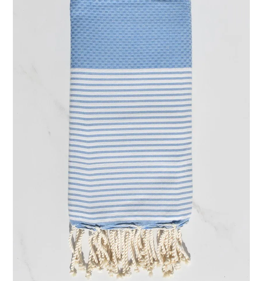 Toalla de playa nido abeja cæruleum azul Fouta Tunisia - 1