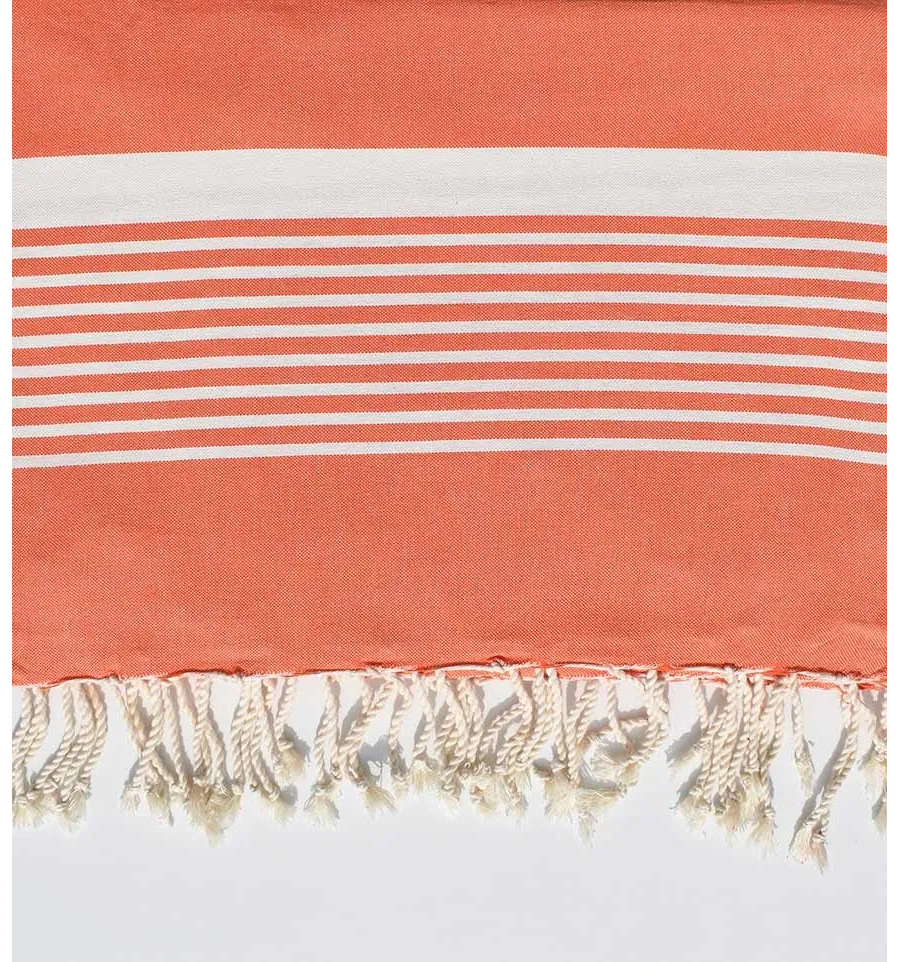 Gran Fouta coral con rayas  - 1