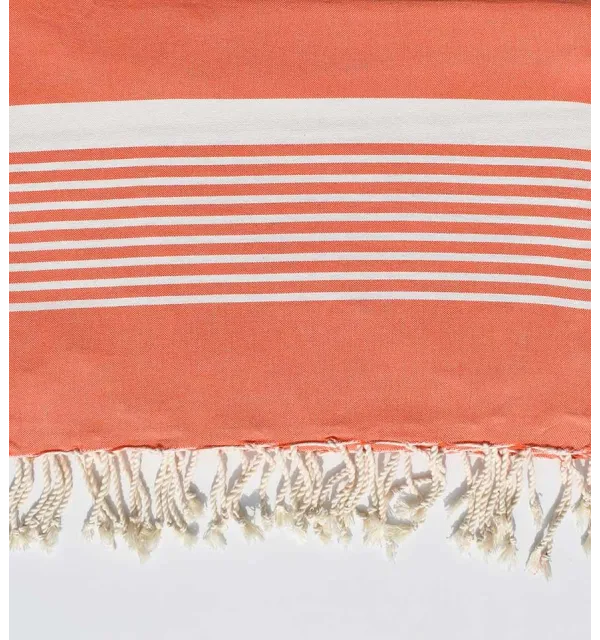 Gran Fouta coral con rayas  - 1