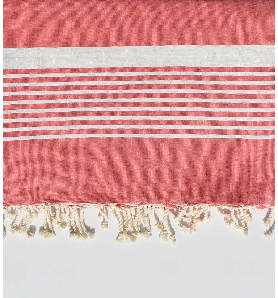 Fouta gigante 2m * 2,85m color carmesí Fouta Tunisia - 1