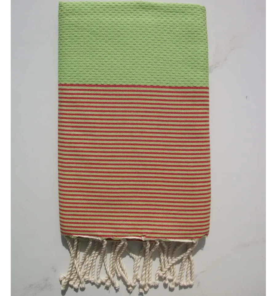 Fouta verde strisce rosse 