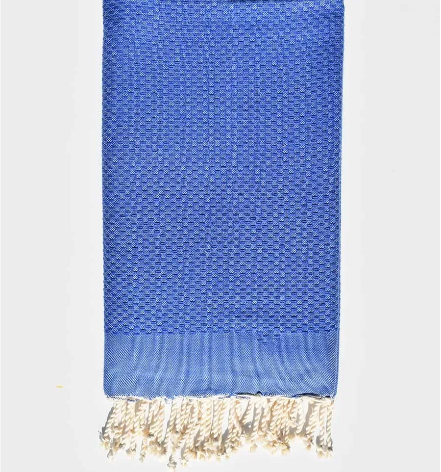 Fouta nido de abeja nido de abeja unido blue woad Fouta Tunisia - 1