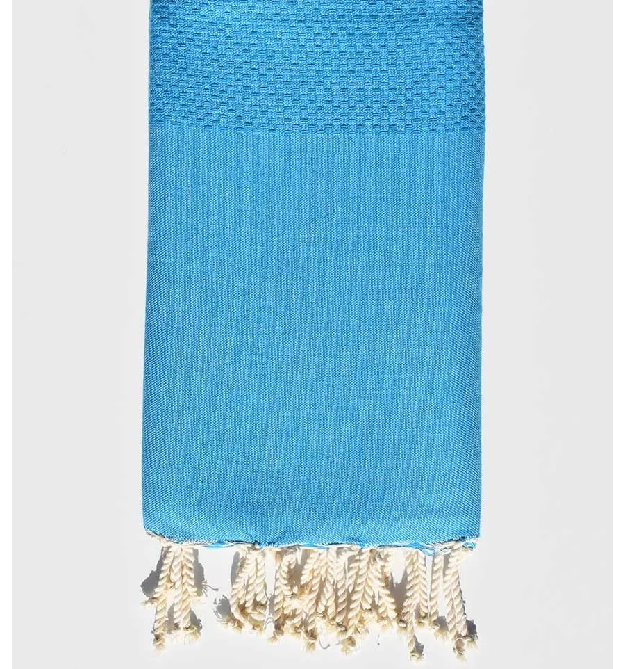 Fouta nido de abeja unido azul peladilla Fouta Tunisia - 1