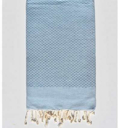 Fouta nido de abeja unido azul acero Fouta Tunisia - 1