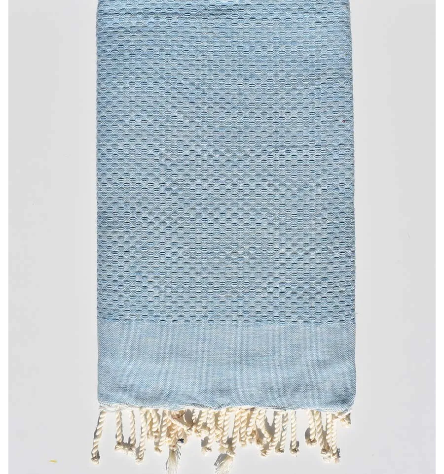 Fouta nido de abeja unido azul acero Fouta Tunisia - 1