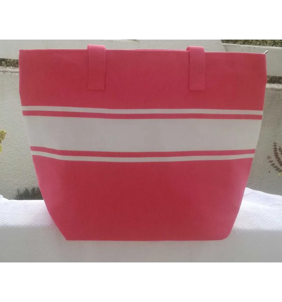 Bolso de playa rosa fucsia Fouta Tunisia - 2