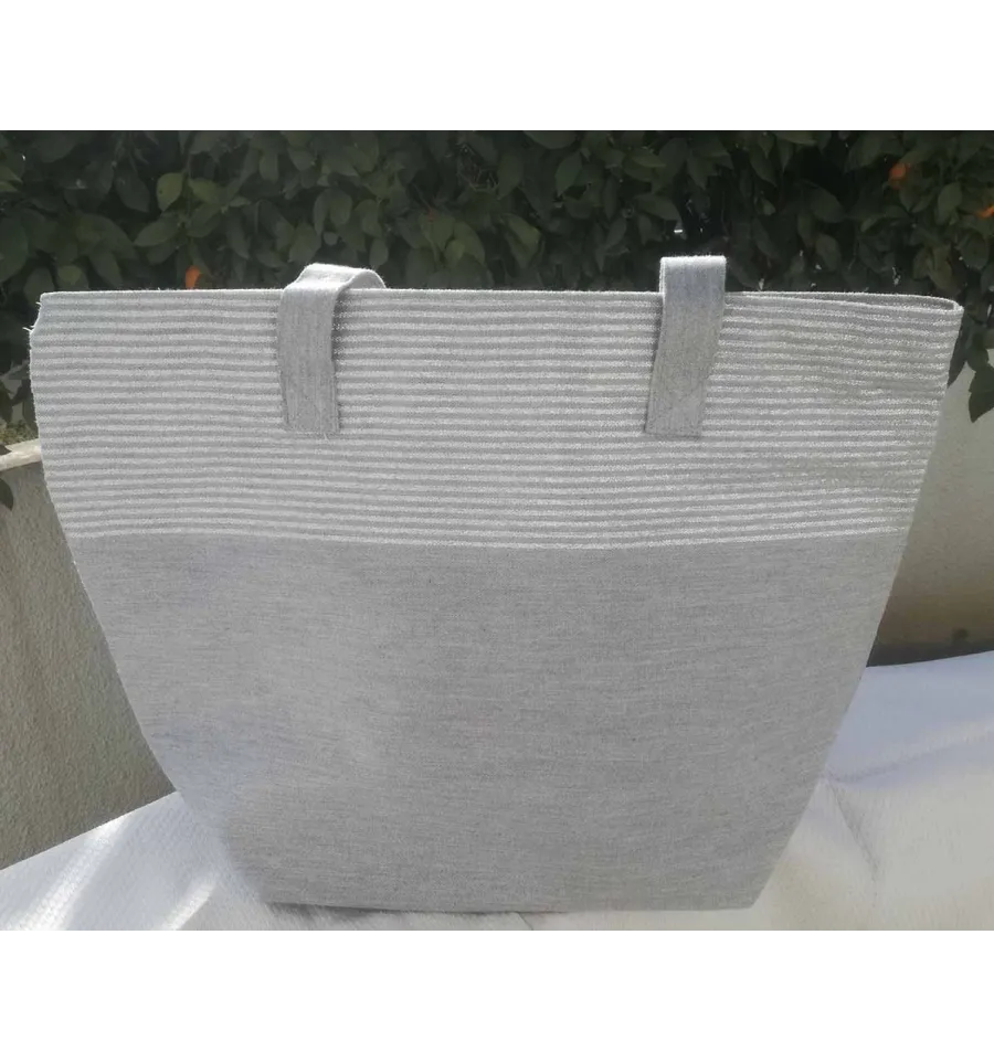 Bolso de playa Bolso gris con lurex Fouta Tunisia - 2