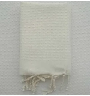 Juego de 10 servilletas blanco crema Fouta Tunisia - 1