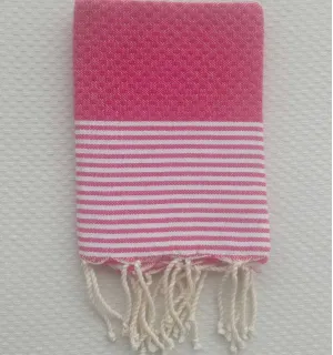 Juego de 10 servilletas rosa magenta Fouta Tunisia - 1