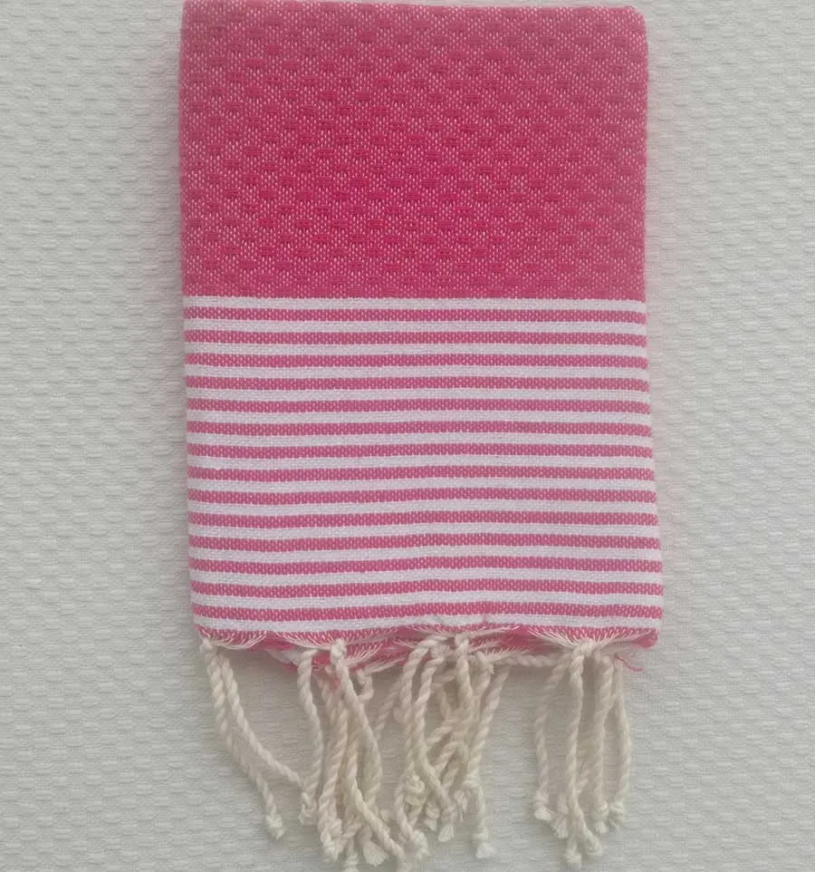 Juego de 10 servilletas rosa magenta Fouta Tunisia - 1