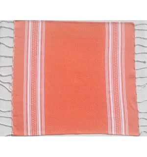 Mini toalla de color naranja y blanco Fouta Tunisia - 1 2