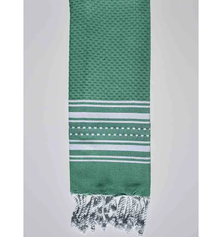 Mini toalla verde hierba con rayas Fouta Tunisia - 1