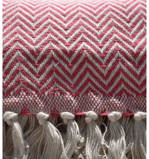 Plaid chevron rosa carmín Fouta Tunisia - 1 2