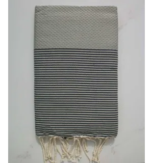 Fouta grigio greige righe grige scuro 