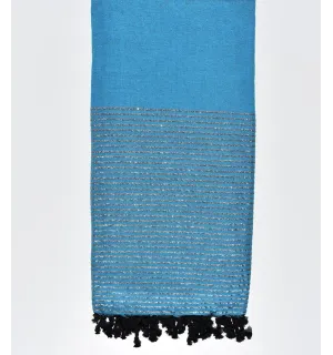 Fouta gigante azul celeste con lurex Fouta Tunisia - 1