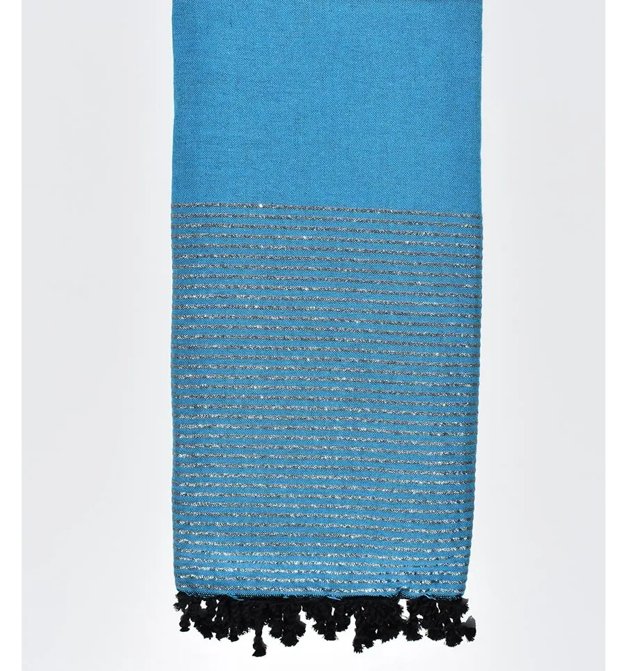 Fouta gigante azul celeste con lurex Fouta Tunisia - 1